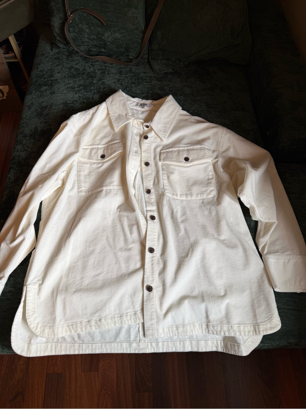 Madewell Cream Button-Front Shirt Jacket